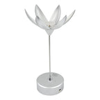 Close-up of the lamp's base, indicating the touch control area for opening, closing, and music functions.