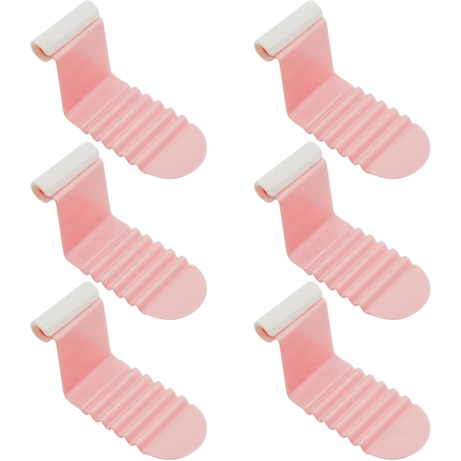 Anti-slip ribbed design bed sheet clips in use for secure sheet hold