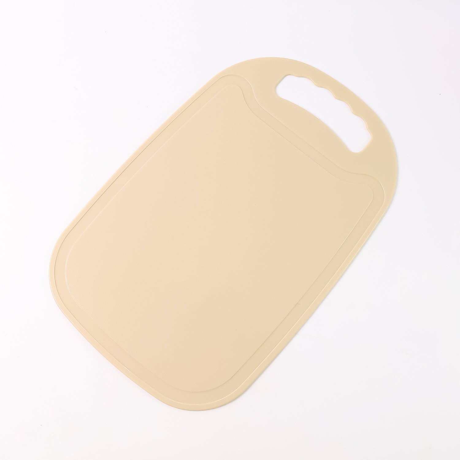 Rectangular plastic cutting board for effective kitchen food prep