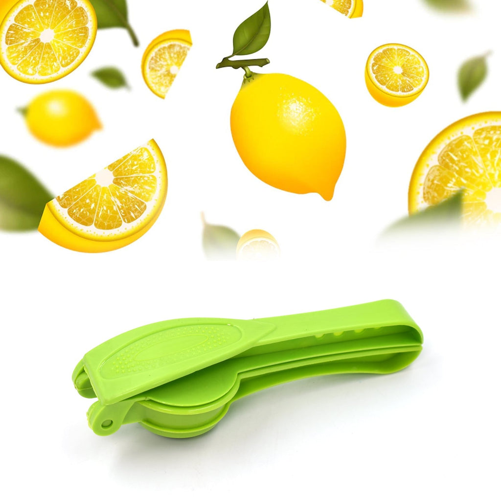 Hand holding the Quickslice 2-in-1 lemon squeezer, showing its comfortable usage.