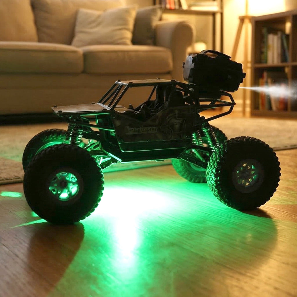 Rechargeable outdoor RC crawler vehicle with humidifier spray