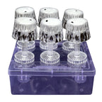 Portable LED mini table lamps providing flameless, flickering ambient illumination.