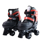 Sturdy ABS plastic frame of medium-size adjustable quad roller skates for kids