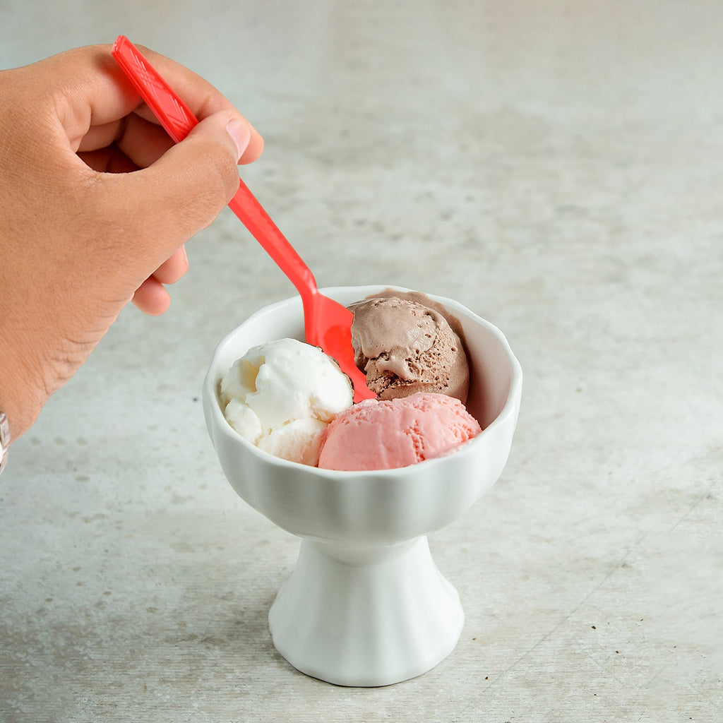 Durable and lightweight reusable plastic spoon safe for family use