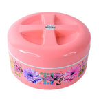 Insulated lunch box with floral design ideal for heating meals