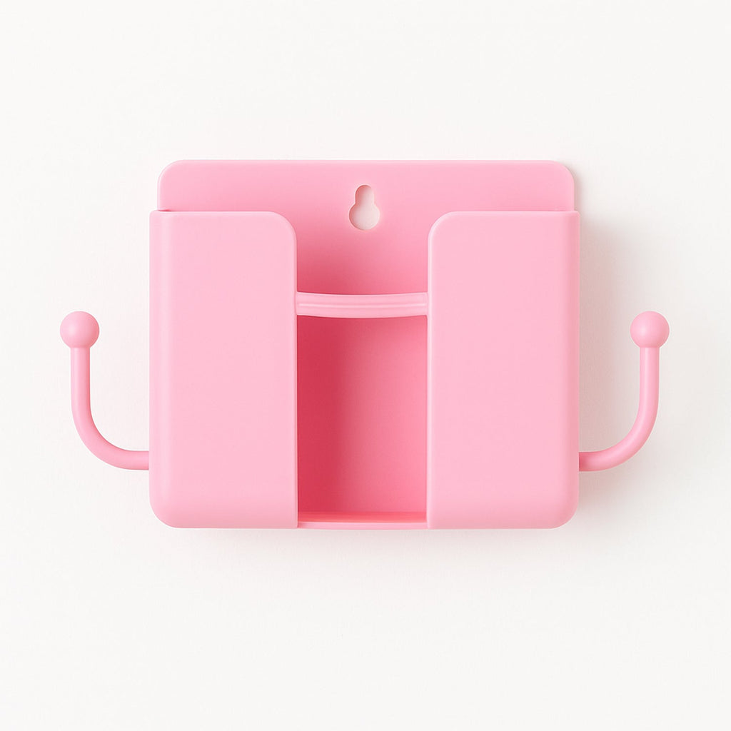Blue wall-mounted phone holder with sturdy hook design