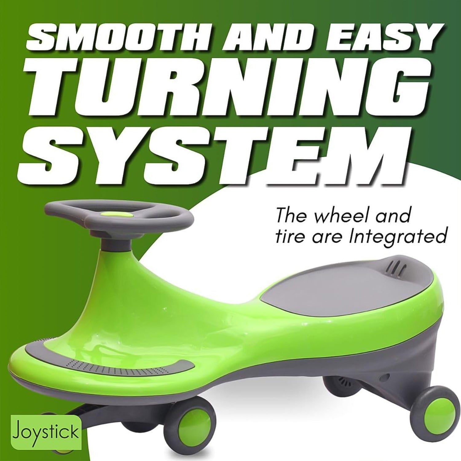 Close-up of butterfly steering wheel on children's ride on toy car