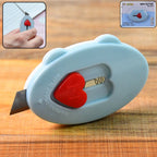 Mini utility cutter compact knife with heart-shaped safety lock