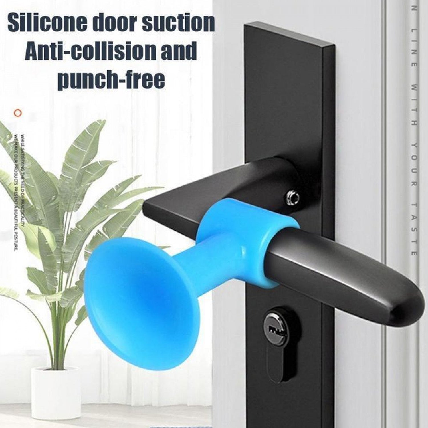 Silicone door stopper installed on interior door handle