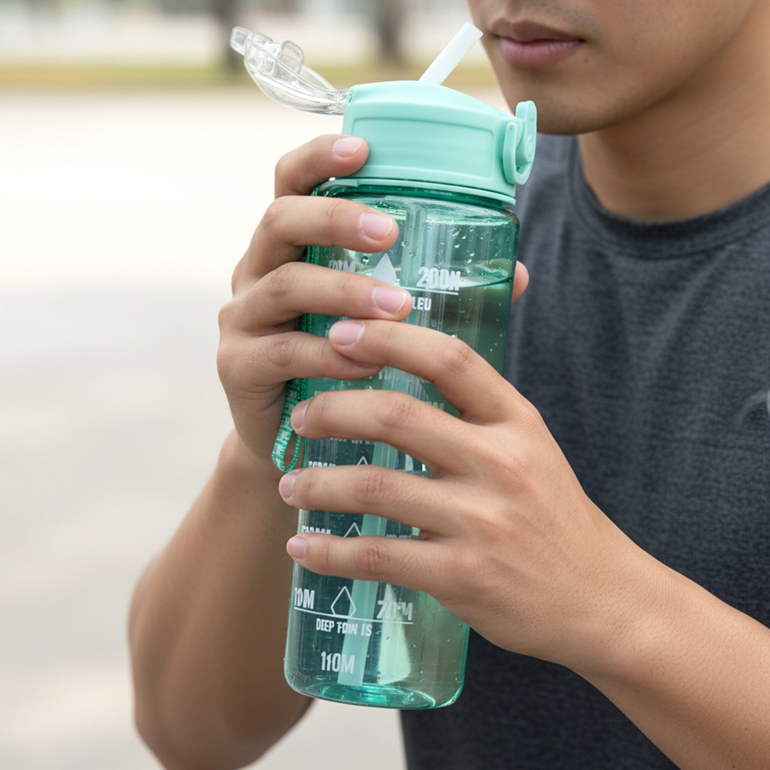 Wide mouth opening of water bottle for easy cleaning and filling