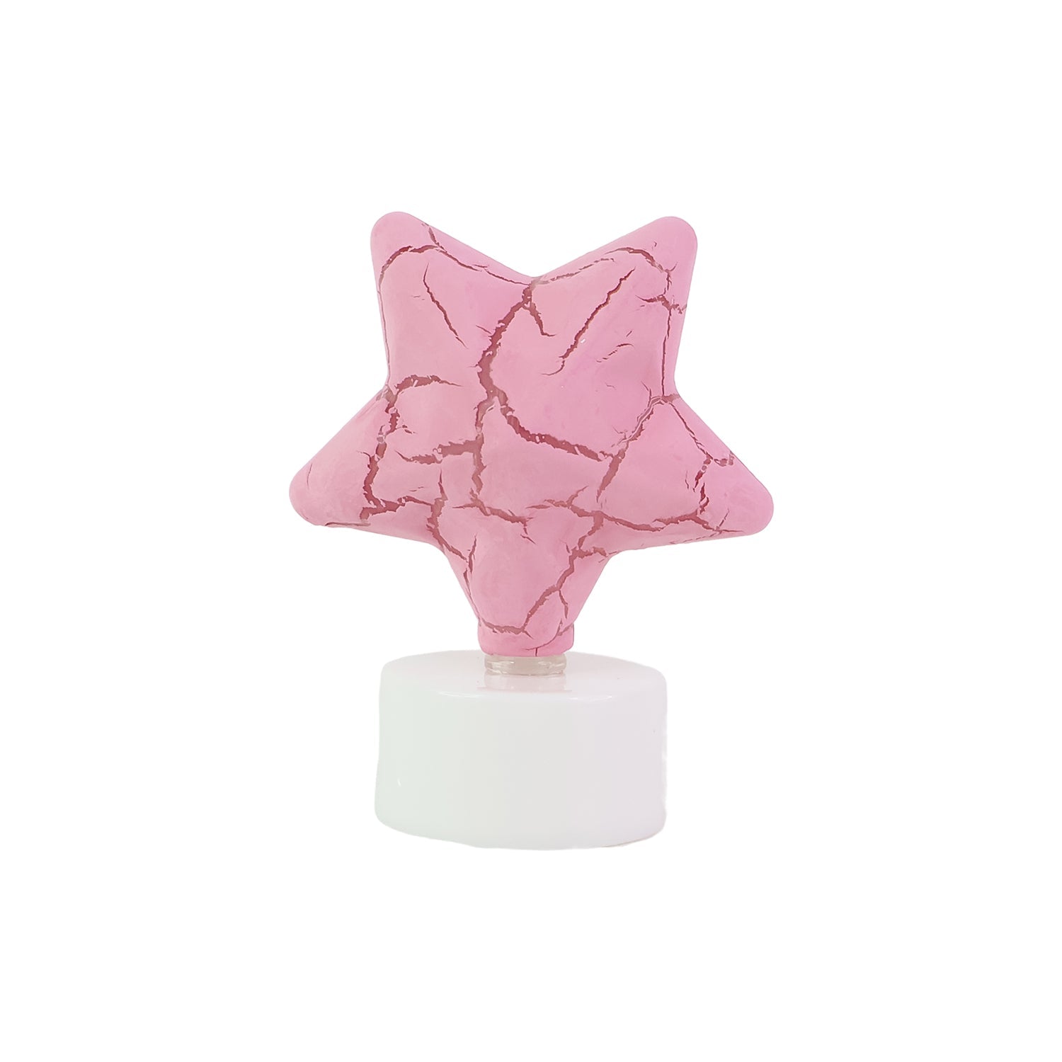 Group of flameless star shaped LED tealight candles shining softly
