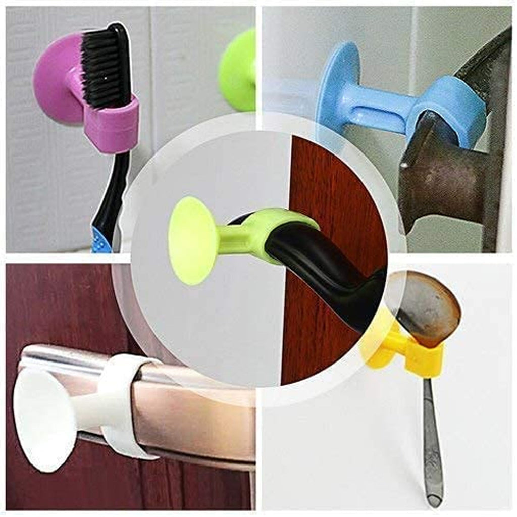 Close-up of the powerful suction cup on a silicone door stopper.
