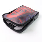 Traditional handcrafted faux leather zipper bag with art print