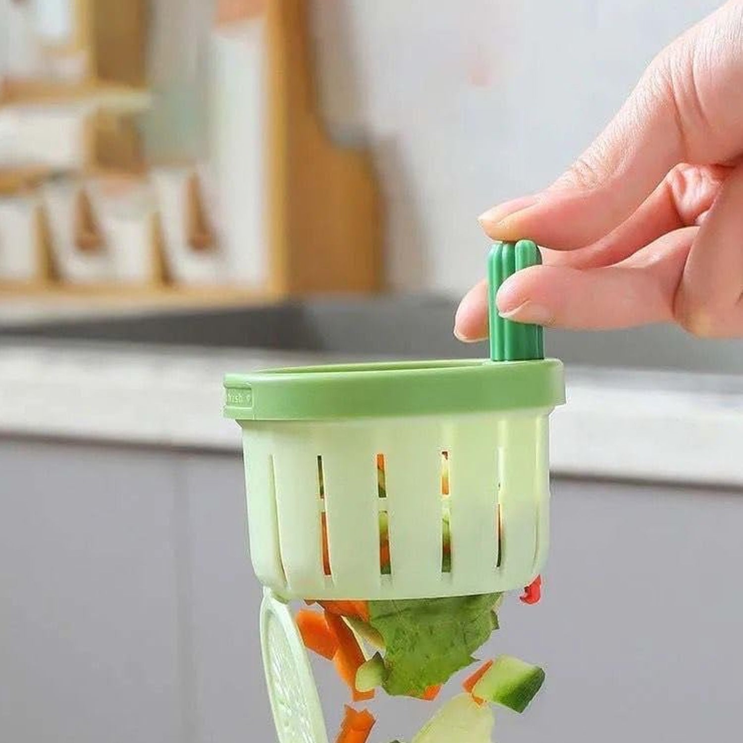 Detailed view of the plastic Kitchen Sink Drain Strainer components.