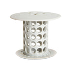 Flexible silicone sink and tub hair catcher strainer in use