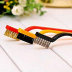 The brass and stainless steel brushes from the mini wire brush set, demonstrating their robust construction.