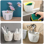 Diagram showing the dimensions of the compact hanging plastic storage basket.