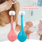 Ergonomic handle of the silicone training toothbrush, designed for small hands.