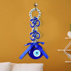 Spiritual double OM symbol evil eye protector hanging with beads