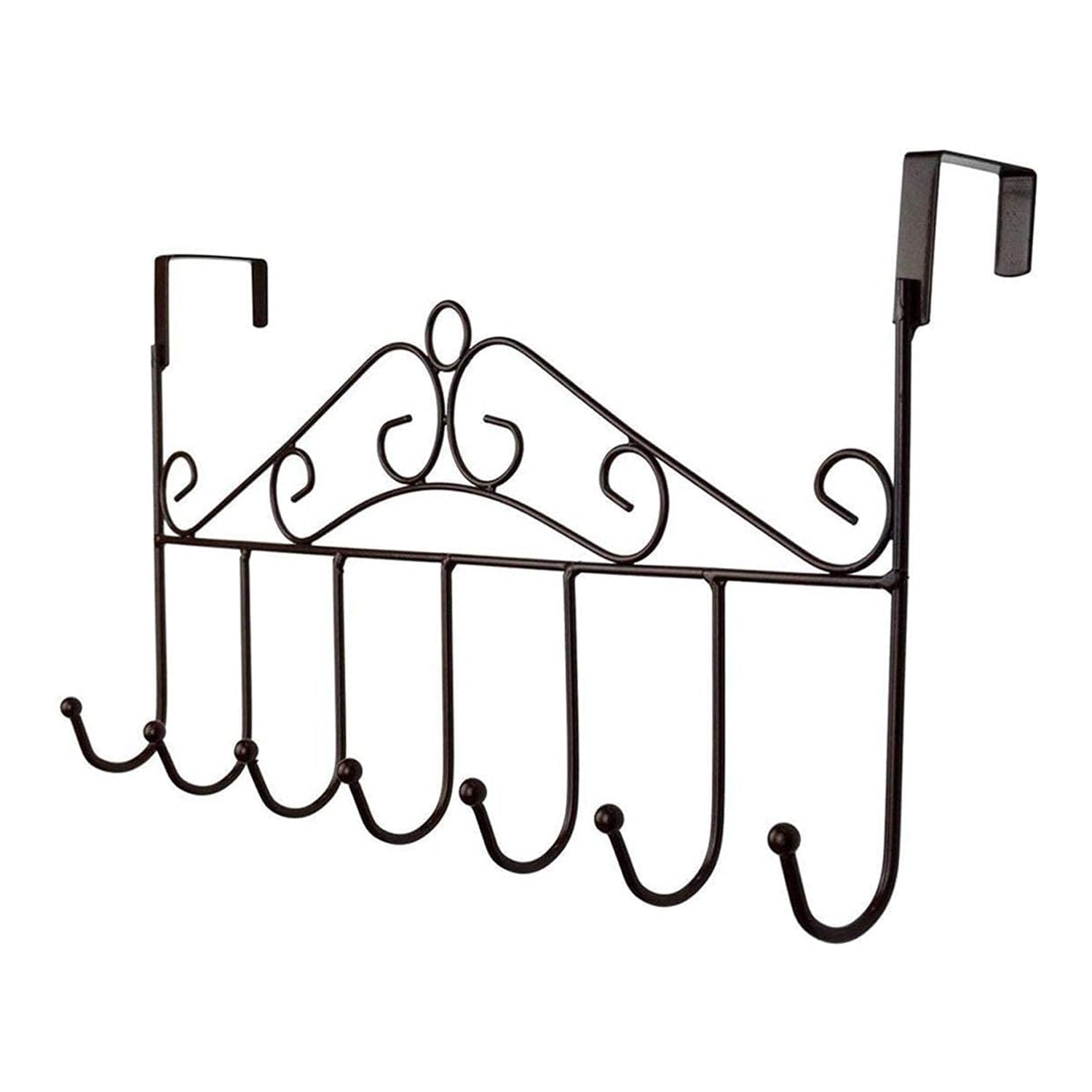 Side profile of the space-saving door hanger rack, showing how it fits over a door.