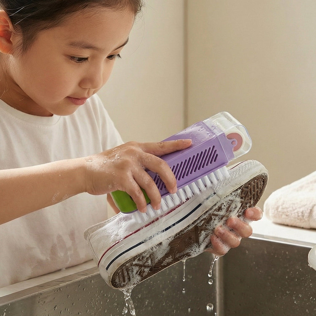 Lint remover style cleaning brush ideal for household use
