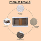 Plastic folding wardrobe organizer with wheels and double doors closed