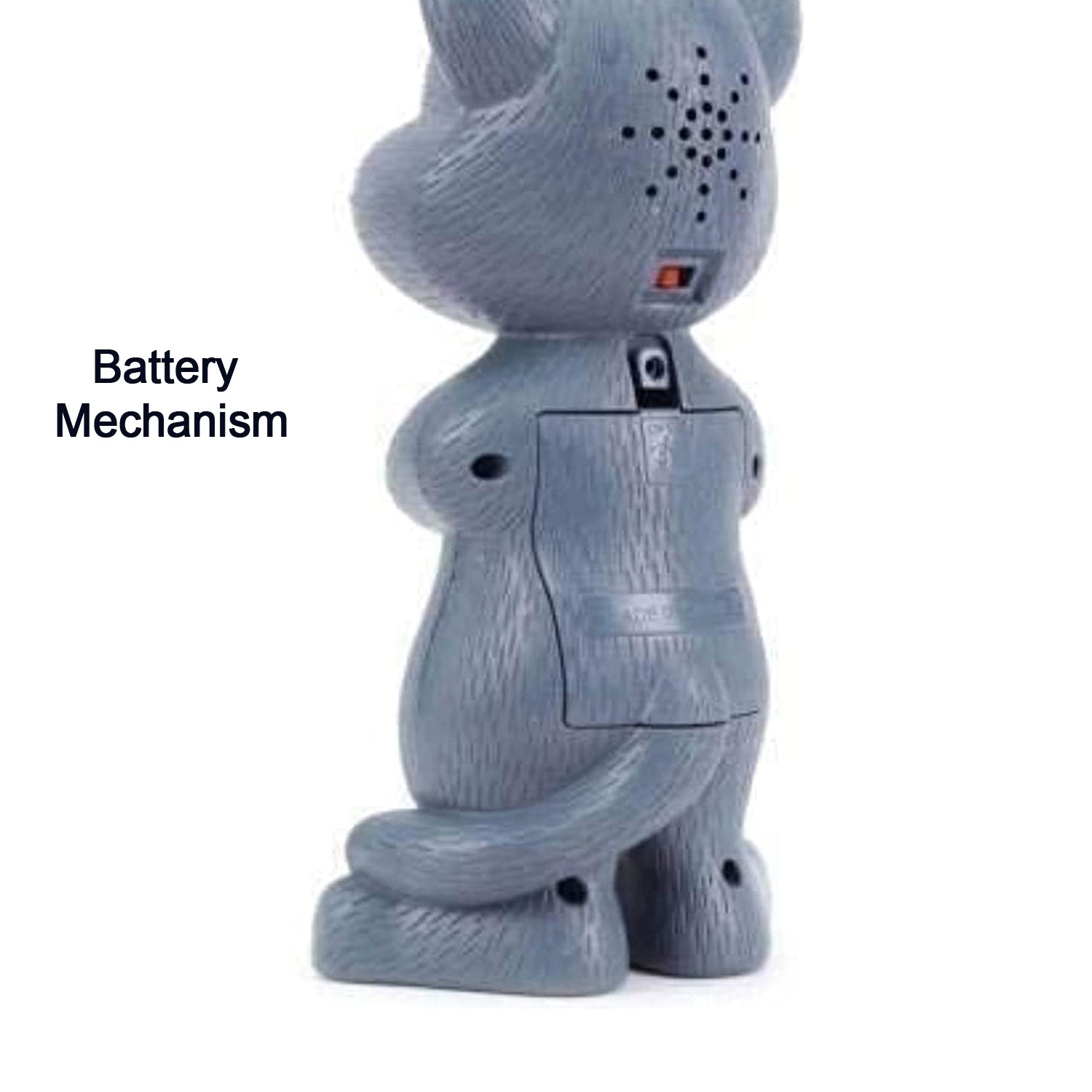 Side view of the Talking Tom Toy, showing its durable plastic construction.