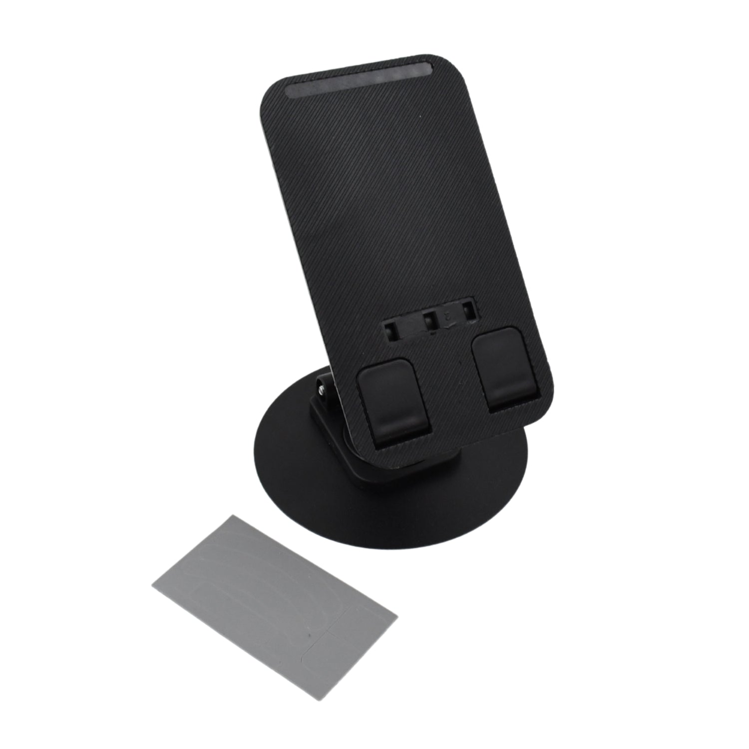 A portable mobile stand holding a phone in landscape mode, perfect for watching videos hands-free.