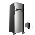 An appliance, possibly a refrigerator, elevated by the heavy-duty base stand set.