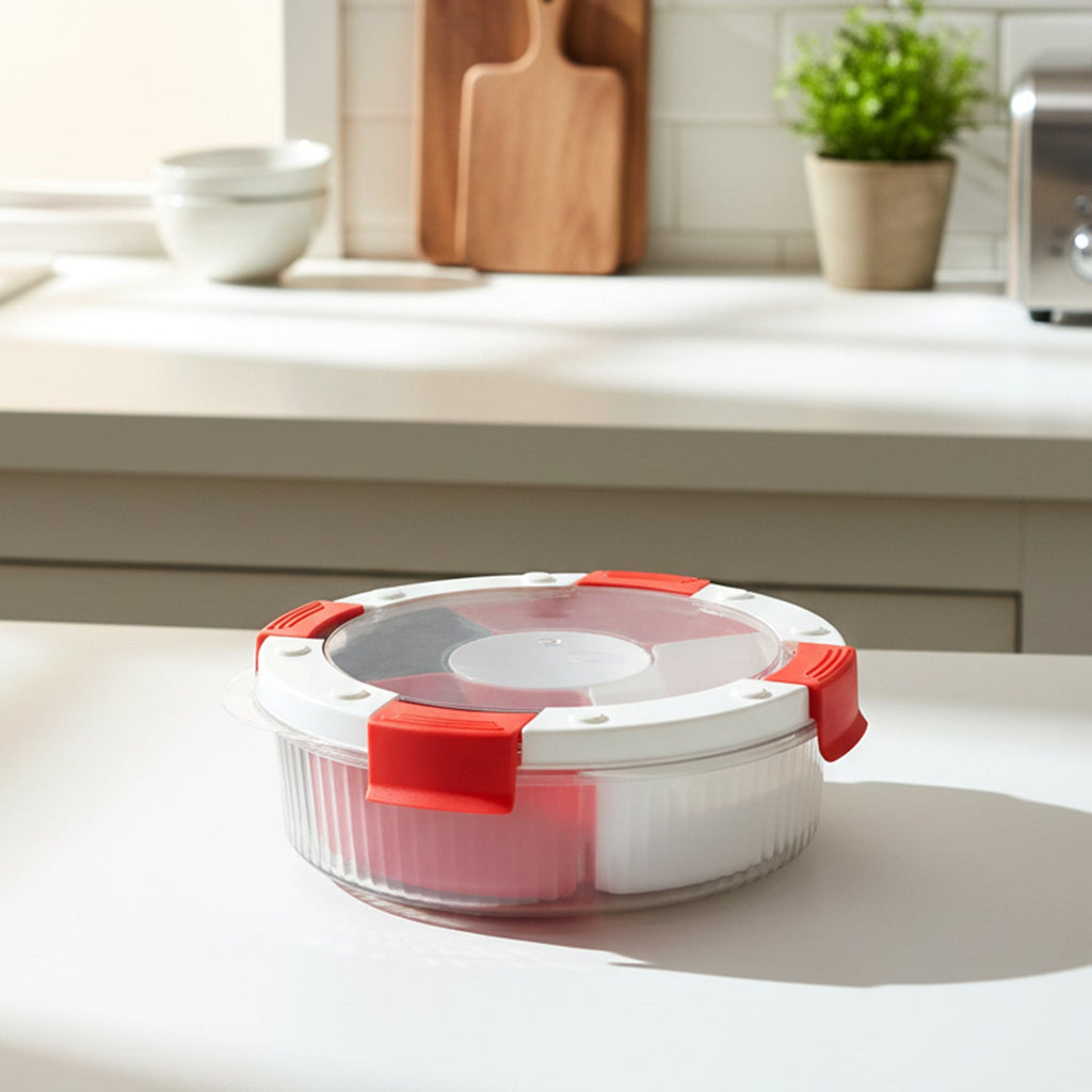 Spice and dry fruit organizer with easy-open lid