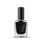 Woman admiring her freshly painted nails with quick-dry Black Gel Nail Polish.