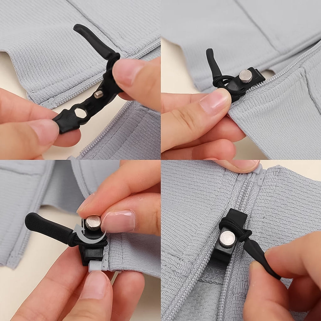 Packaging of the BoltForce detachable zipper slider, emphasizing easy installation.
