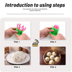 Plastic momo mold with a unique flower design for easy dumpling making.