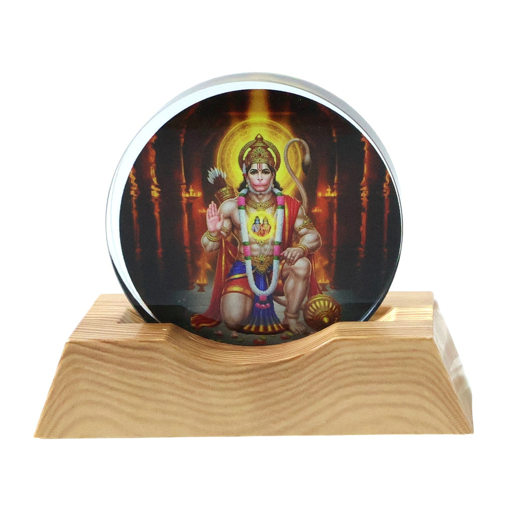 USB powered Hanuman Ji acrylic night lamp providing portable spiritual lighting
