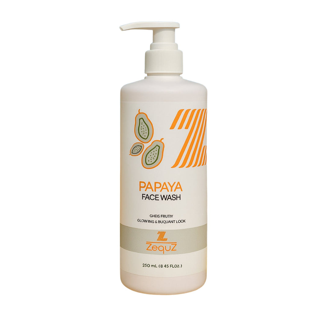 Pump bottle of papaya enzyme face wash for a radiant skin glow