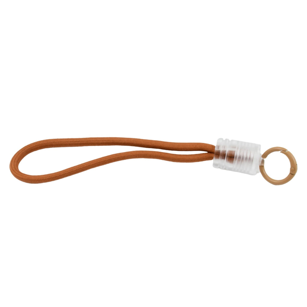 Detail shot of the high-quality nylon material and sturdy loop of the Mobiléon Mobile Phone Lanyard.