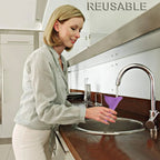 Reusable female urination device with front engraved logo for correct positioning