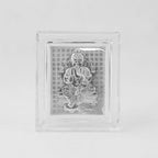 Silver embossed Lord Ganesha decorative photo frame as puja accessory