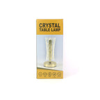 Decorative lamp with crystal-cut acrylic and metal base for home