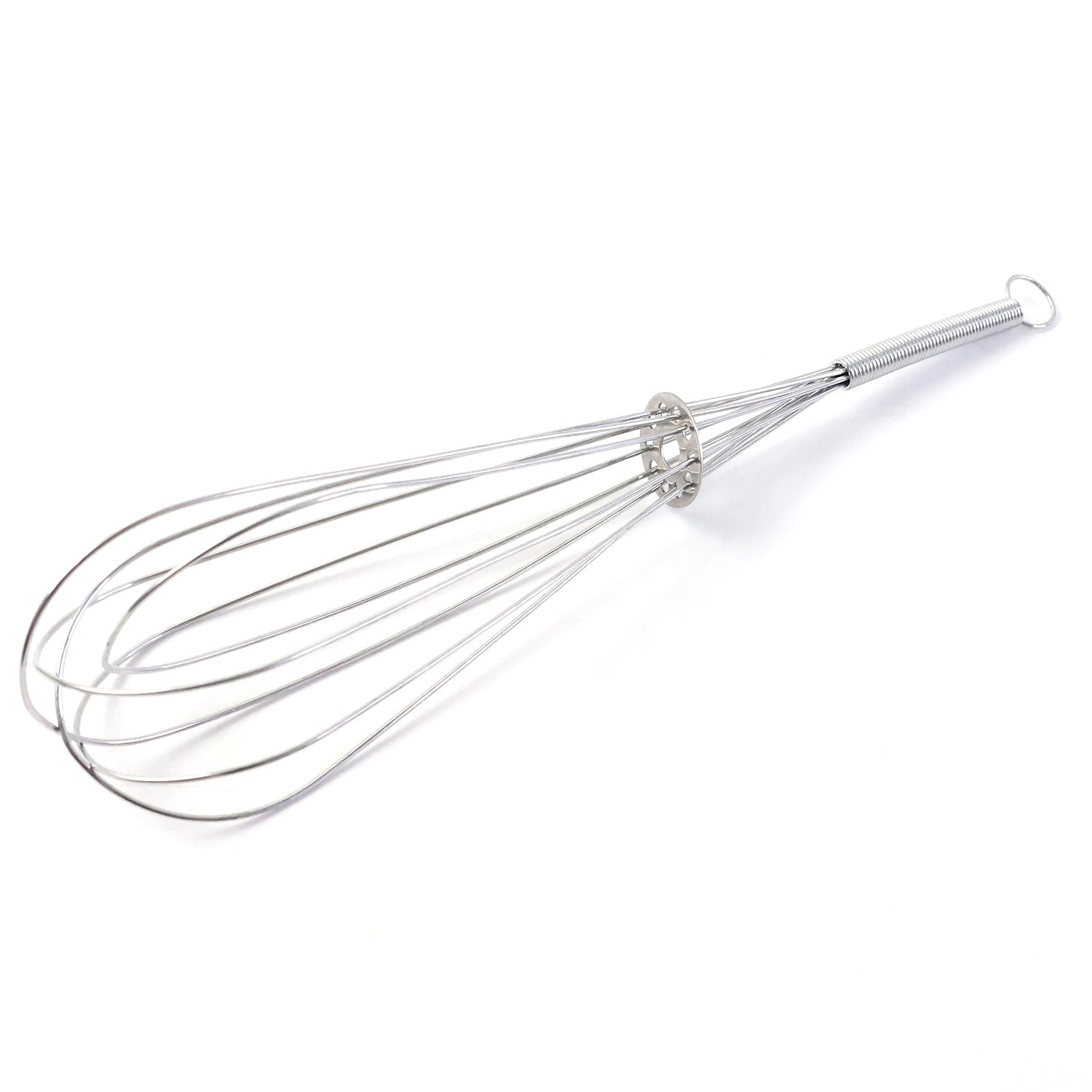 Wire whisk used as egg beater for mixing and aerating ingredients