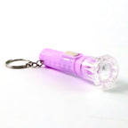 Durable plastic body of Mini LED keychain flashlight torch in translucent finish