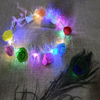 LED Flower Crown Headband displayed on white background with light-up multicolor roses