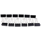 12 piece set of large 51 mm black binder clips for office use