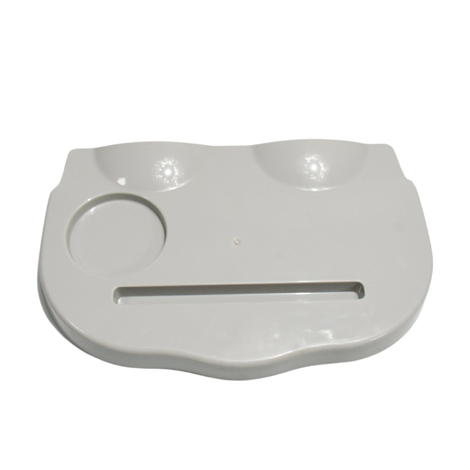 Combo Snack and Cup Holder Tray from TableNest with various snacks and a phone.