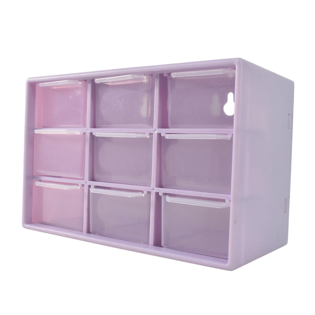 Compact 9-section jewellery storage drawer for desktop use