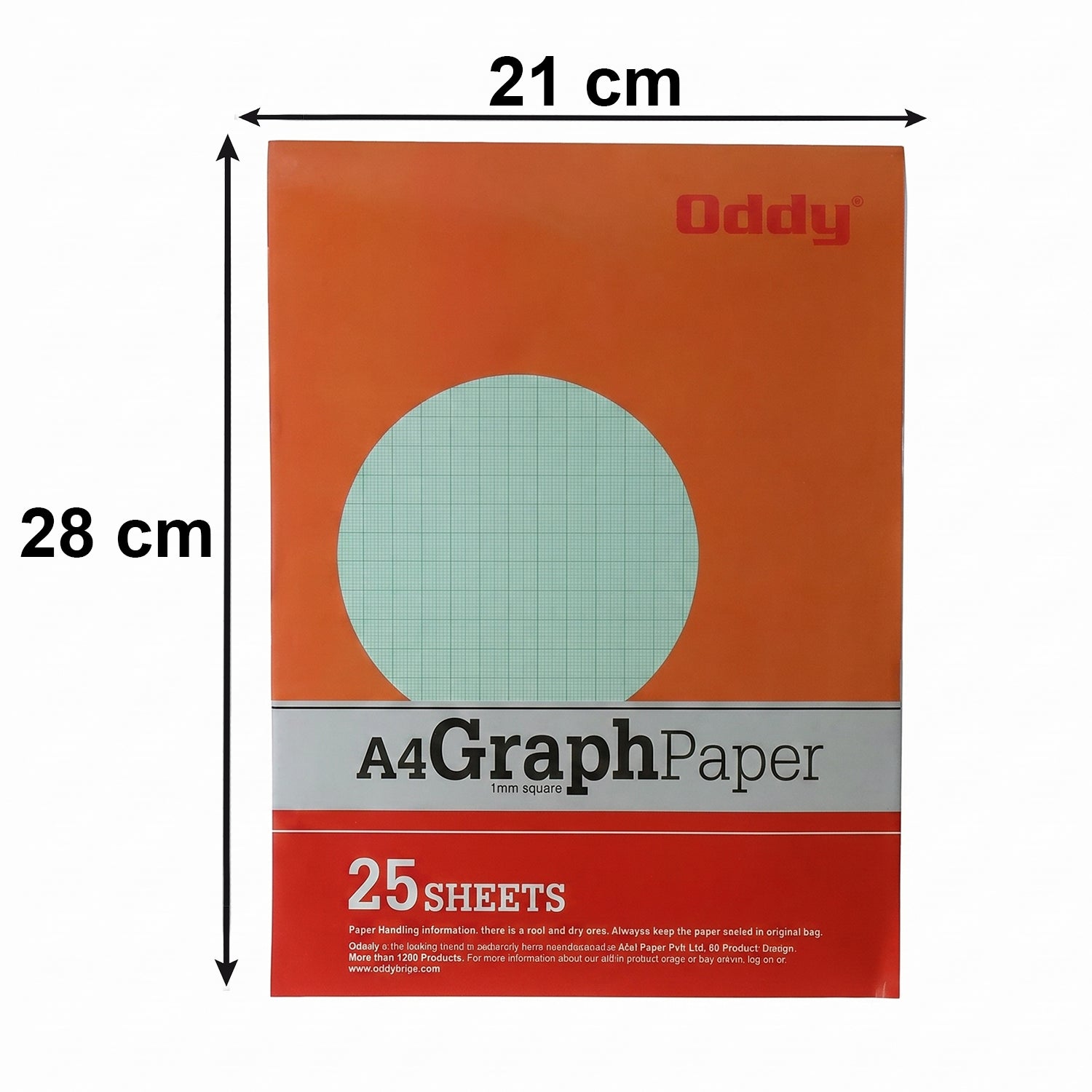 Dimensions of Oddy A4 Graph Paper with 1mm grid