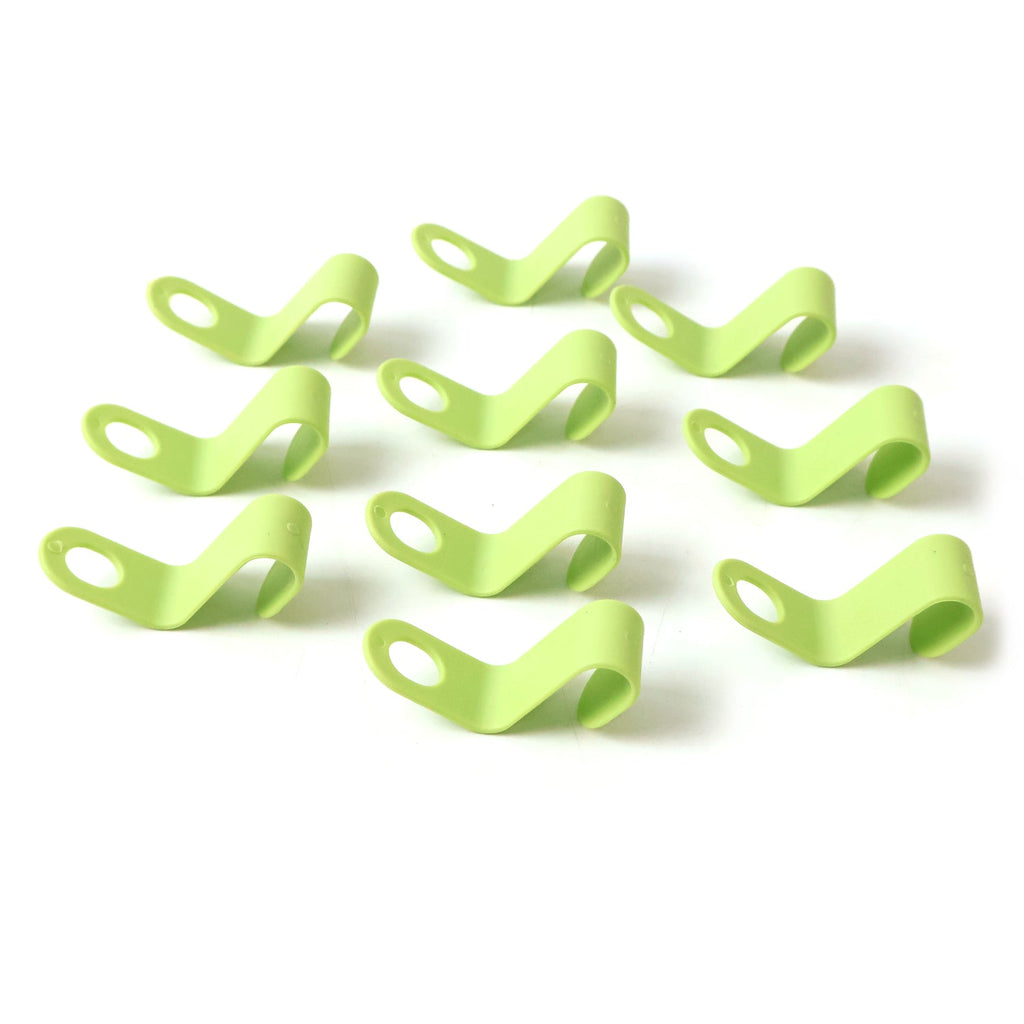 Everyday use of plastic hanger hooks in an organized closet