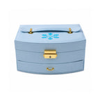Full view of multi-layer jewelry box with mirror in India
