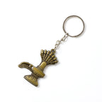 Complete keyring set of Shivling and Trishul metal keychains