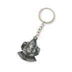 Lord Ganesha metal keychain featuring sturdy ring for attaching keys